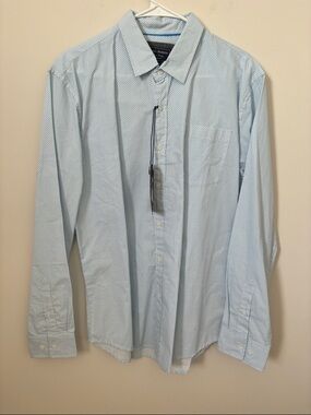 Michael Brandon Light Blue Pattern, Luxe Poplin Dress Shirt
